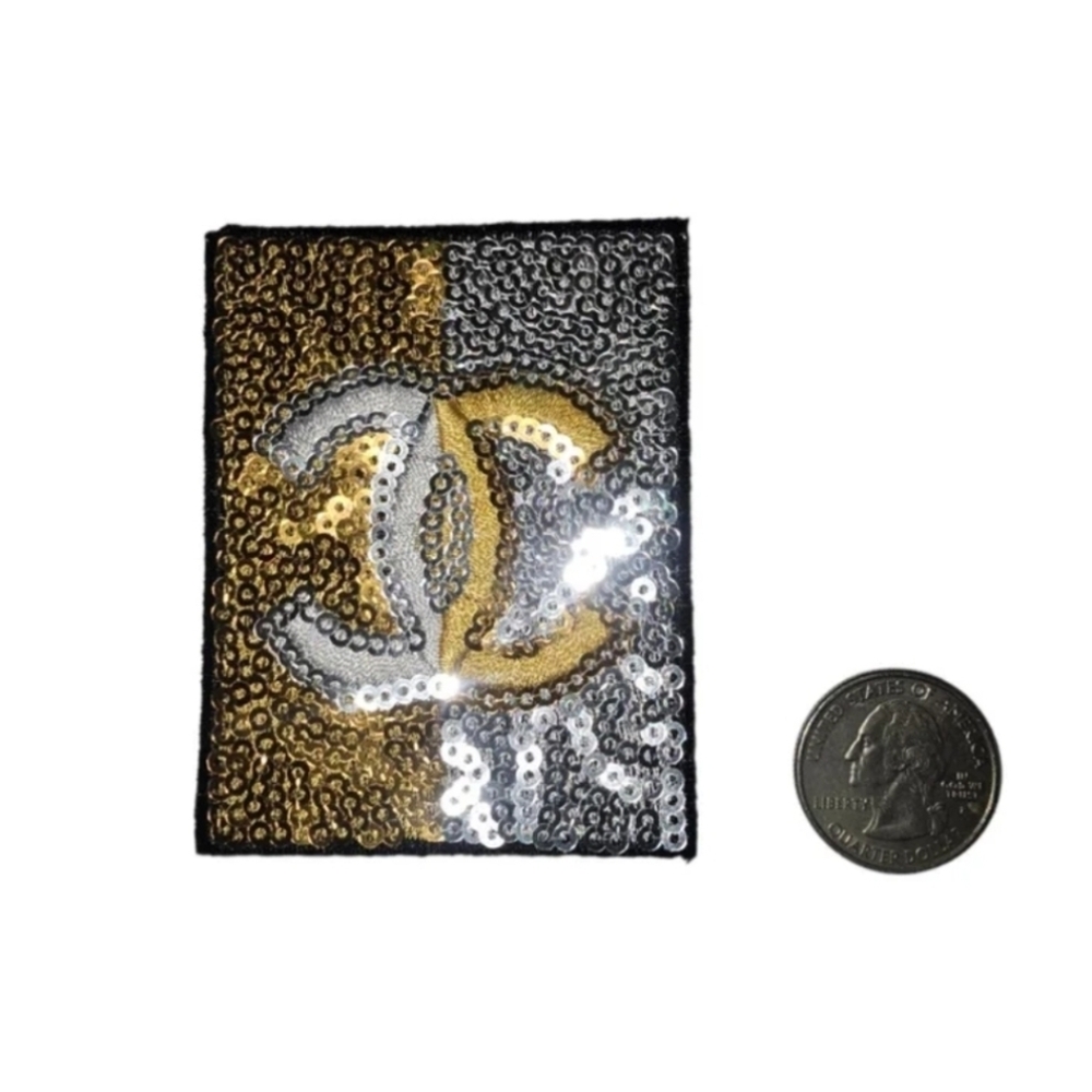 Luxury Fashion Iron on Patch Two Tone Sequins